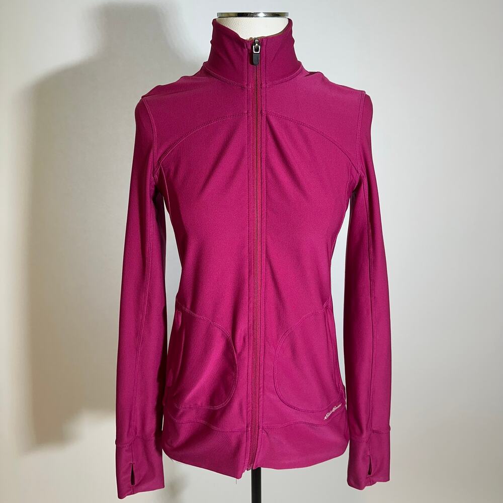 Eddie Bauer Motion Pink Lightweight Activewear Zip Jacket Womens Size XS Running